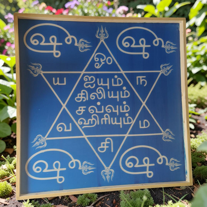 Rangly Om hleem Kreem Yantra Rangoli Design Stencil Wooden 40x40 Inches Pack of 1 piece