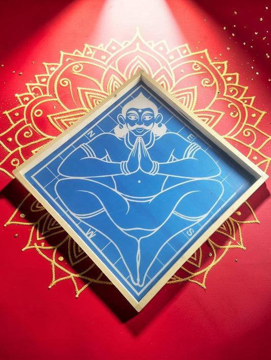 Rangly Jumbo Vastu Purusha Model 2 Yantra Rangoli Design Stencil Wooden 25x25 Inches Pack of 1 piece