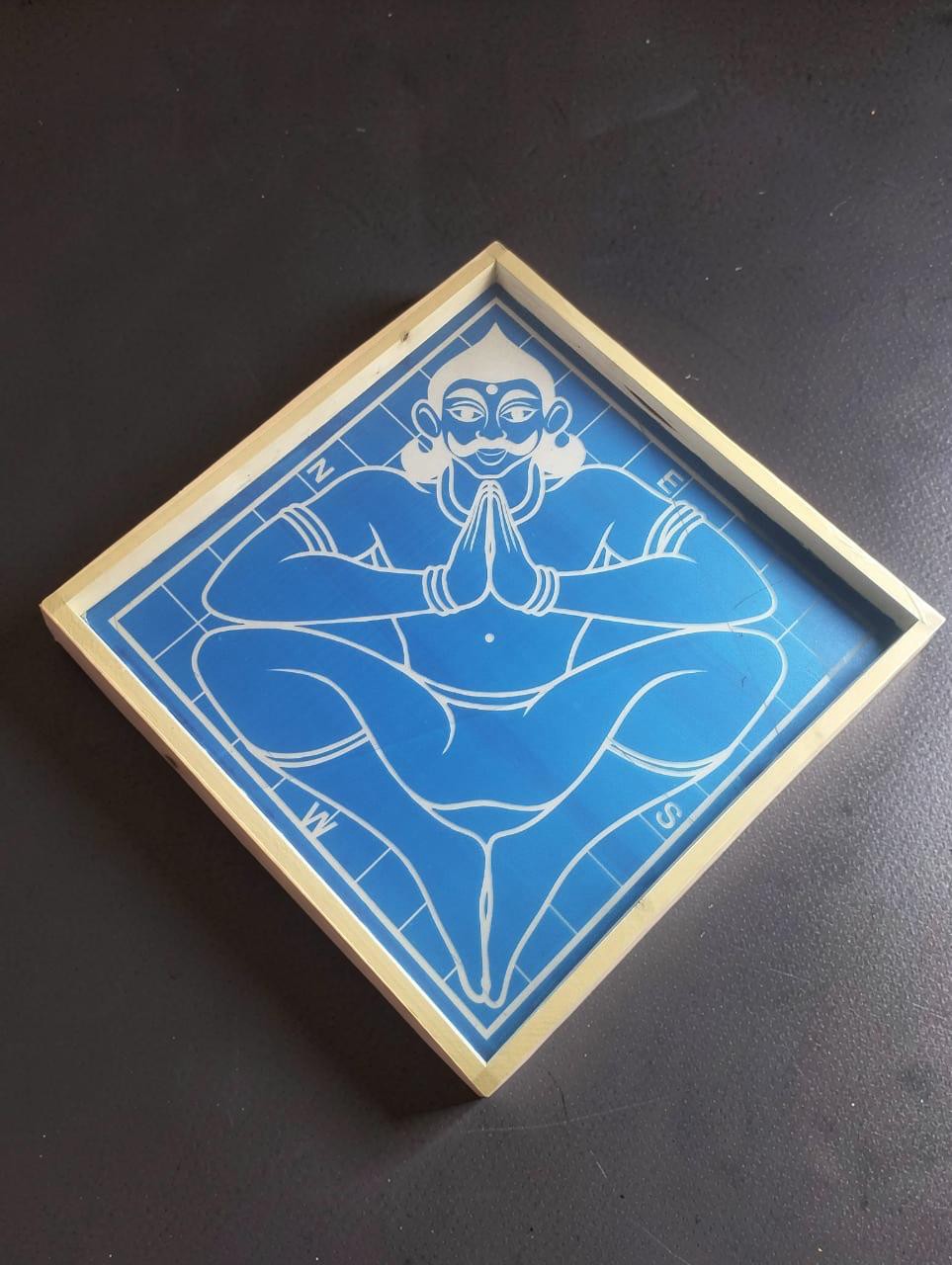 Rangly Jumbo Vastu Purusha Model 2Yantra Rangoli Design Stencil Wooden 30x30 Inches Pack of 1 piece
