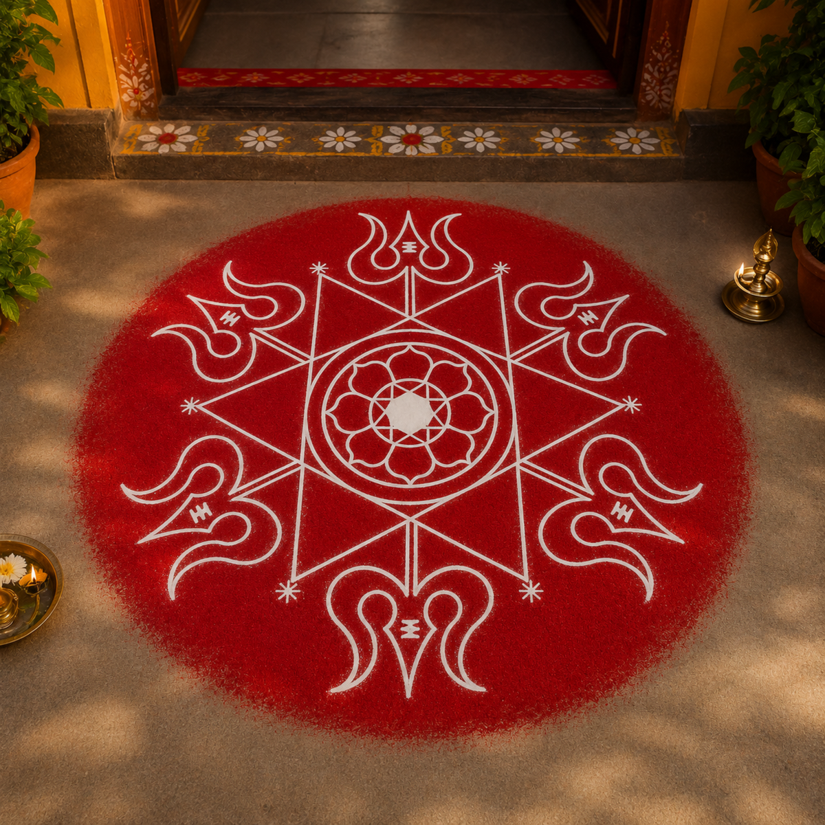 Aghora Yantra  Rangoli wooden Stencil -Elevate Your Spiritual Space
