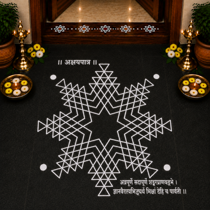 Rangly Annapoorani Kolam Rangoli Stencil Wooden 10×10 Inches