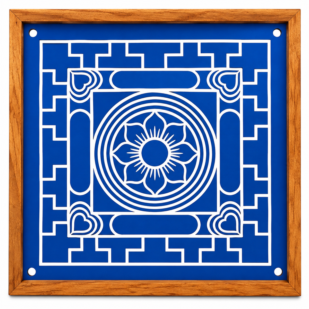 Badragam Wooden Rangoli Stencil – Traditional Floral Mandala Design