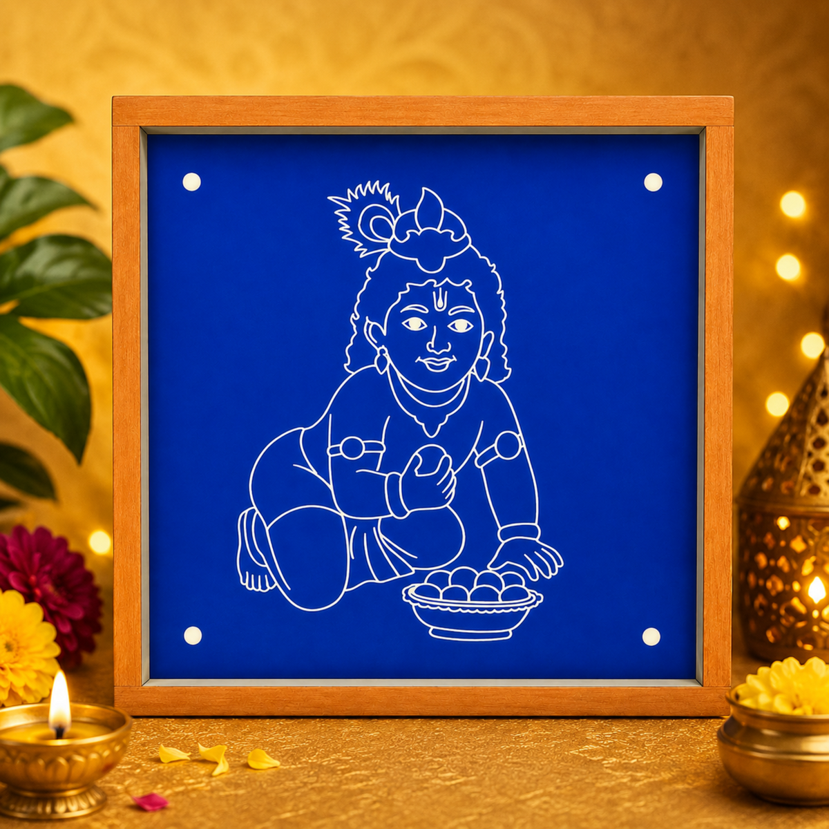 Rangly Bal Krishna Rangoli Stencil 10×10 Inches Pack of 1 Piece
