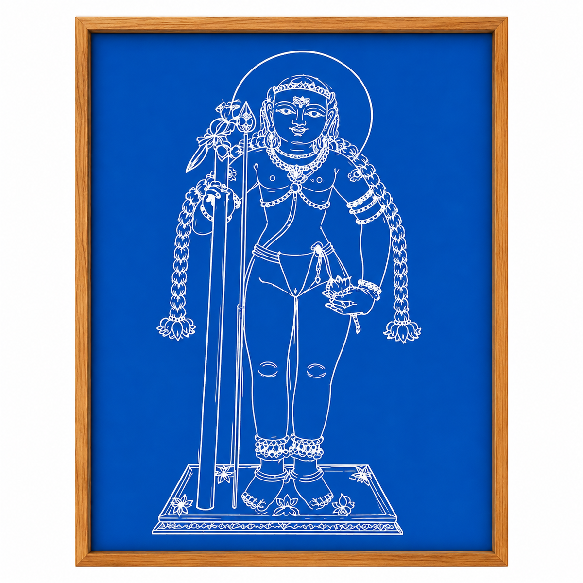 Rangly "Bala Thantayuthapani - God Face" Rangoli Design Stencil Wooden 8x13 Inches Pack of 1 piece