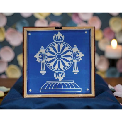 Rangly Jumbo Chakra Kolam  Stencil Wooden 16x16 Inches Pack of 1 piece