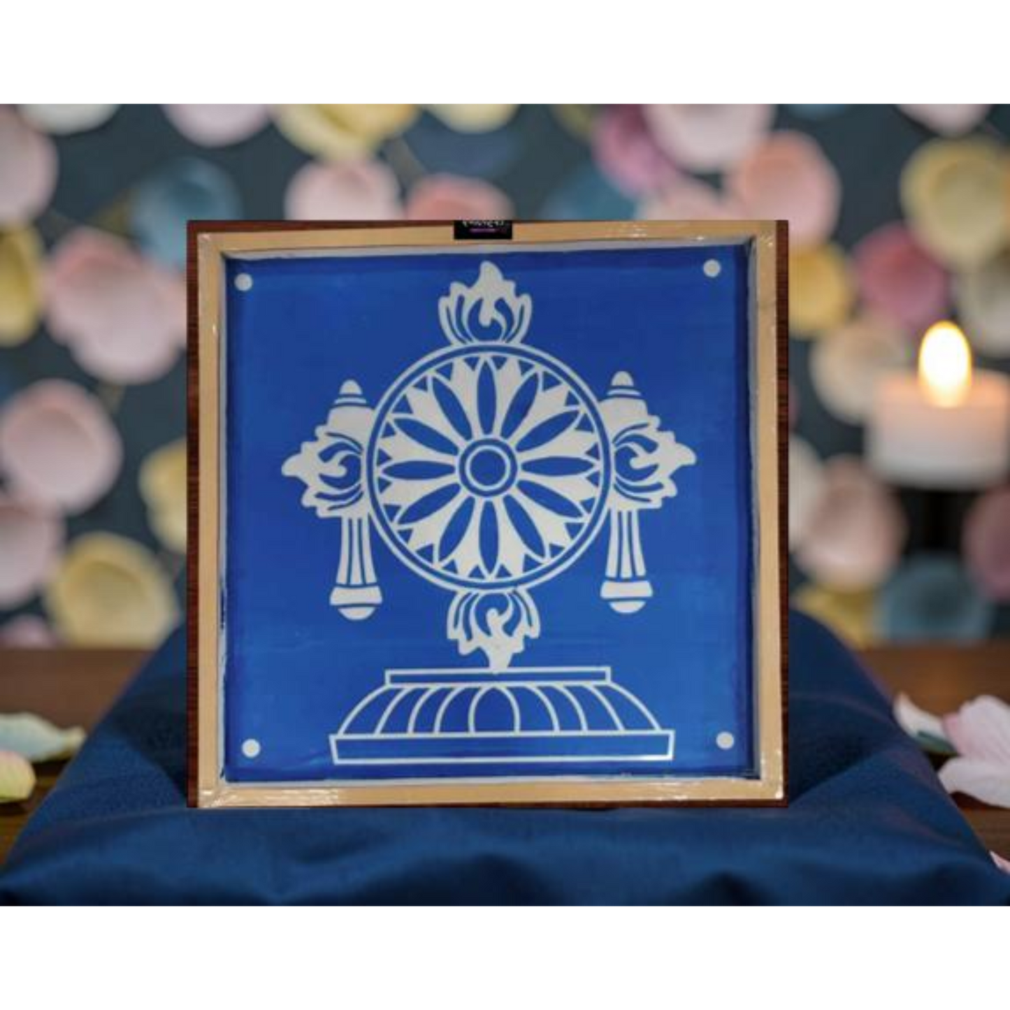 Rangly Chakra Kolam Stencil Rangoli Design Stencil Wooden 30x30 Inches Pack of 1 piece