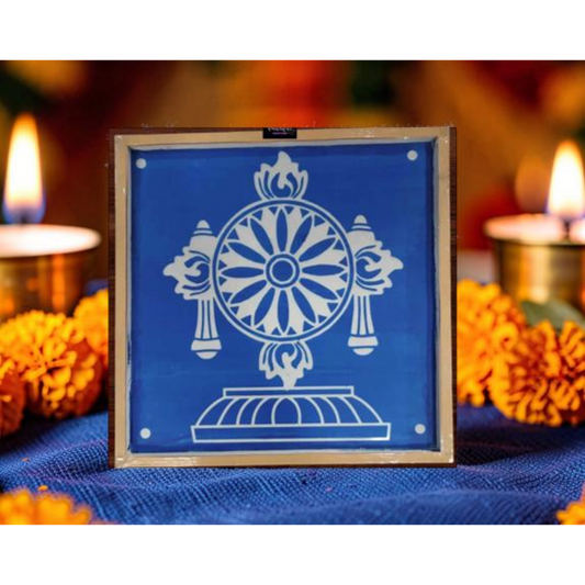 Rangly Chakra Kolam Stencil Rangoli Design Stencil Wooden 30x30 Inches Pack of 1 piece