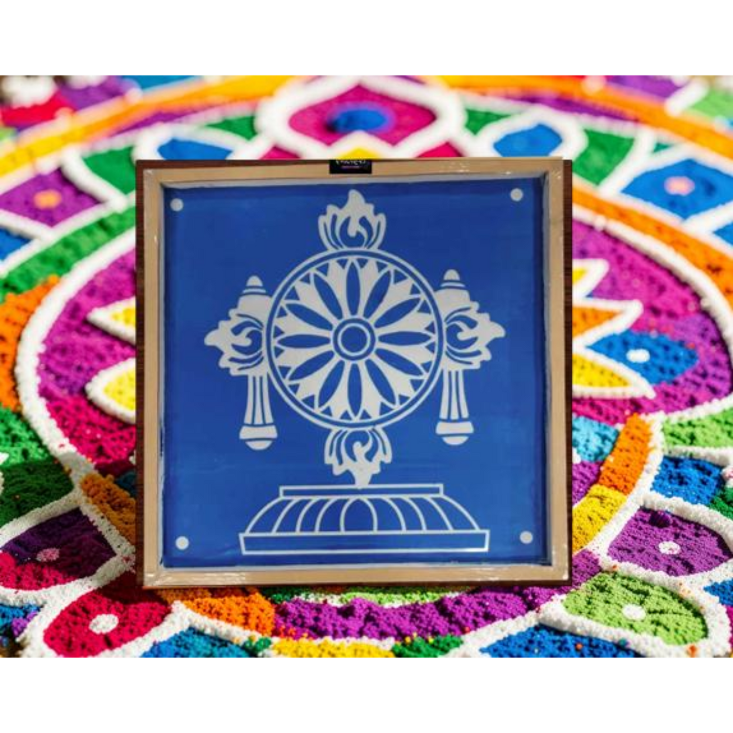 Rangly Chakra Kolam Stencil Wooden 24x24 Inches Pack of 1 piece