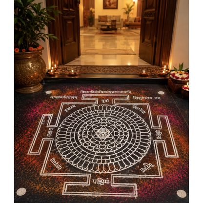 Rangly Chakrabj Mandala Yantra Rangoli Design Stencil Wooden Pack of 1 piece
