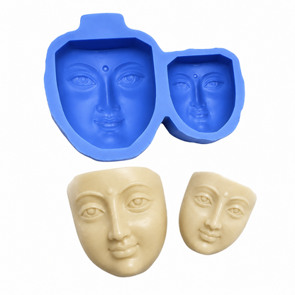 Hindu Goddess Durga Idol face Durga Puja Deepavali and Navaratri Festivals Worshipped fondant god Silicone Mold