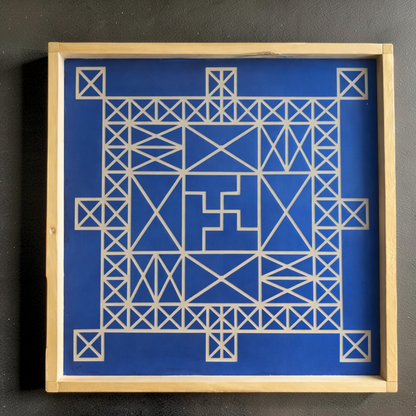 Rangly Vasthu Bali Padmam Yantra Rangoli Design Stencil Wooden 16x16 Inches Pack of 1 piece