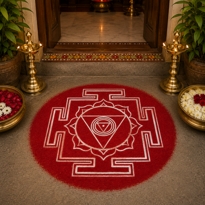 "Shri Chinnamasta" Aspect  Yantra Dasa mahavidya Rangoli wooden Stencil -Elevate Your Spiritual Space