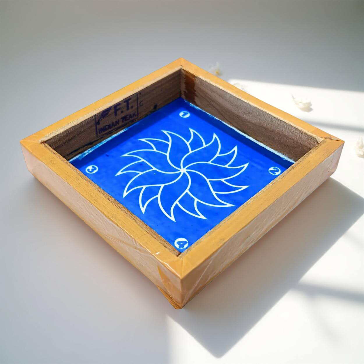 Rangly Creative Flower Rangoli Stencil Wooden 5*5 Inches Pack of 1 piece