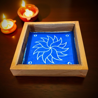 Rangly Creative Flower Rangoli Stencil Wooden 5*5 Inches Pack of 1 piece