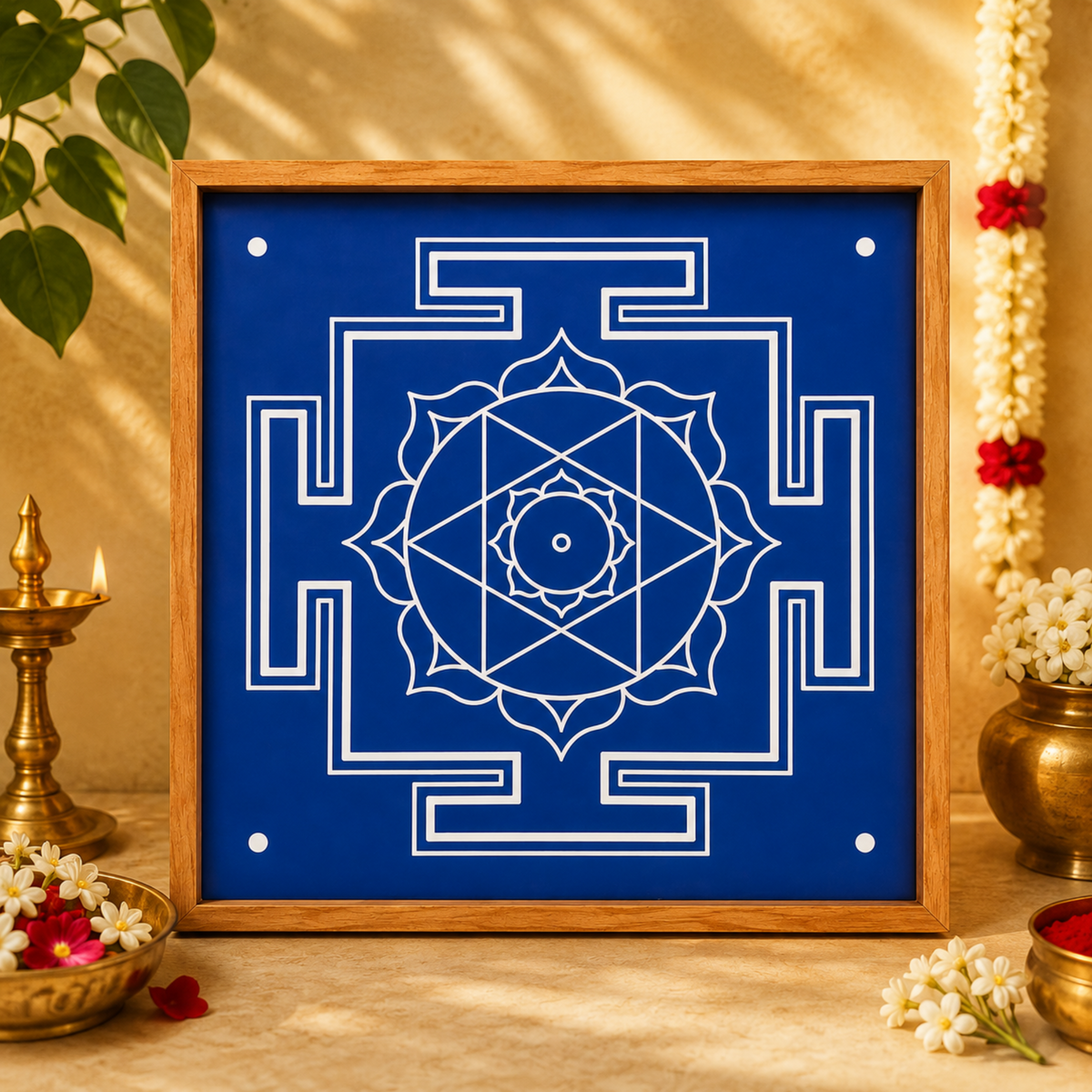 " Shri Devi Kamala" Aspect Yantra Dasa mahavidya Rangoli wooden Stencil -Elevate Your Spiritual Space