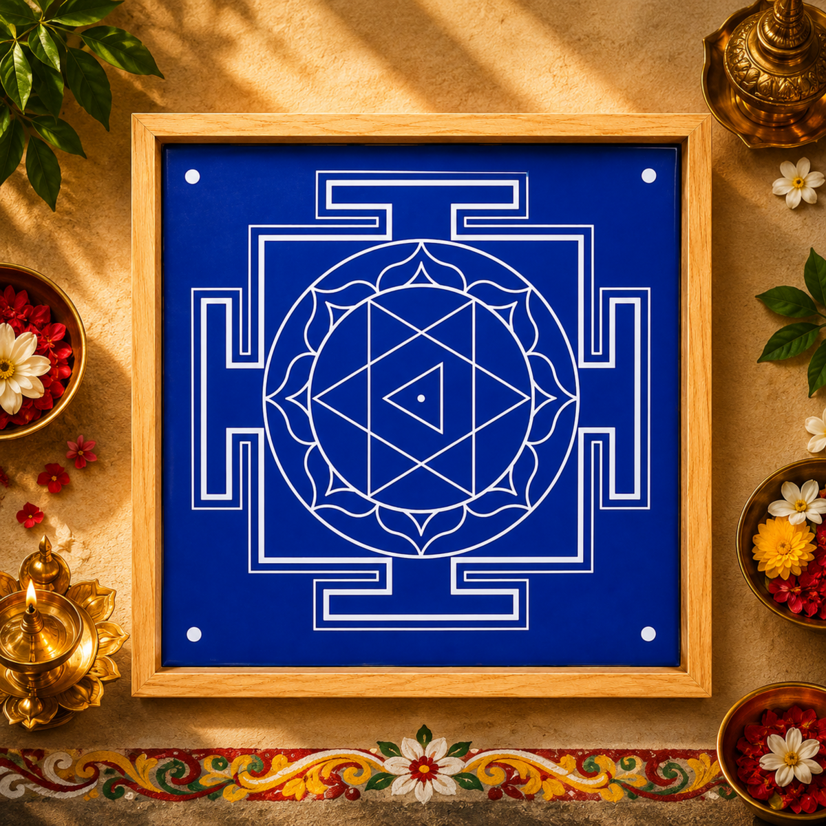 " Shri Dhumavati " Aspect Yantra Dasa mahavidya Rangoli wooden Stencil -Elevate Your Spiritual Space