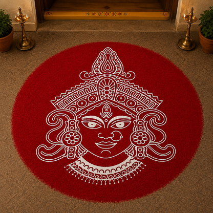 "Durga Amman"  Rangoli wooden Stencil -Elevate Your Spiritual Space