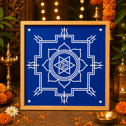 "Durga Namaskar" Yantra  Rangoli wooden Stencil -Elevate Your Spiritual Space