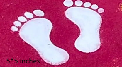 Rangly Lakshmi Pada Rangoli Stencil Wooden, 5 × 5 Inches Pack of 1 Piece