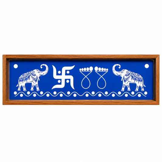 Rangly Elephant Border   Rangoli  Wooden 17x5 Inches  Pack of 1 Piece
