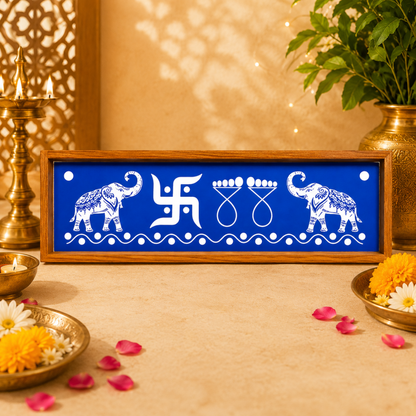 Rangly Elephant Border   Rangoli  Wooden 17x5 Inches  Pack of 1 Piece