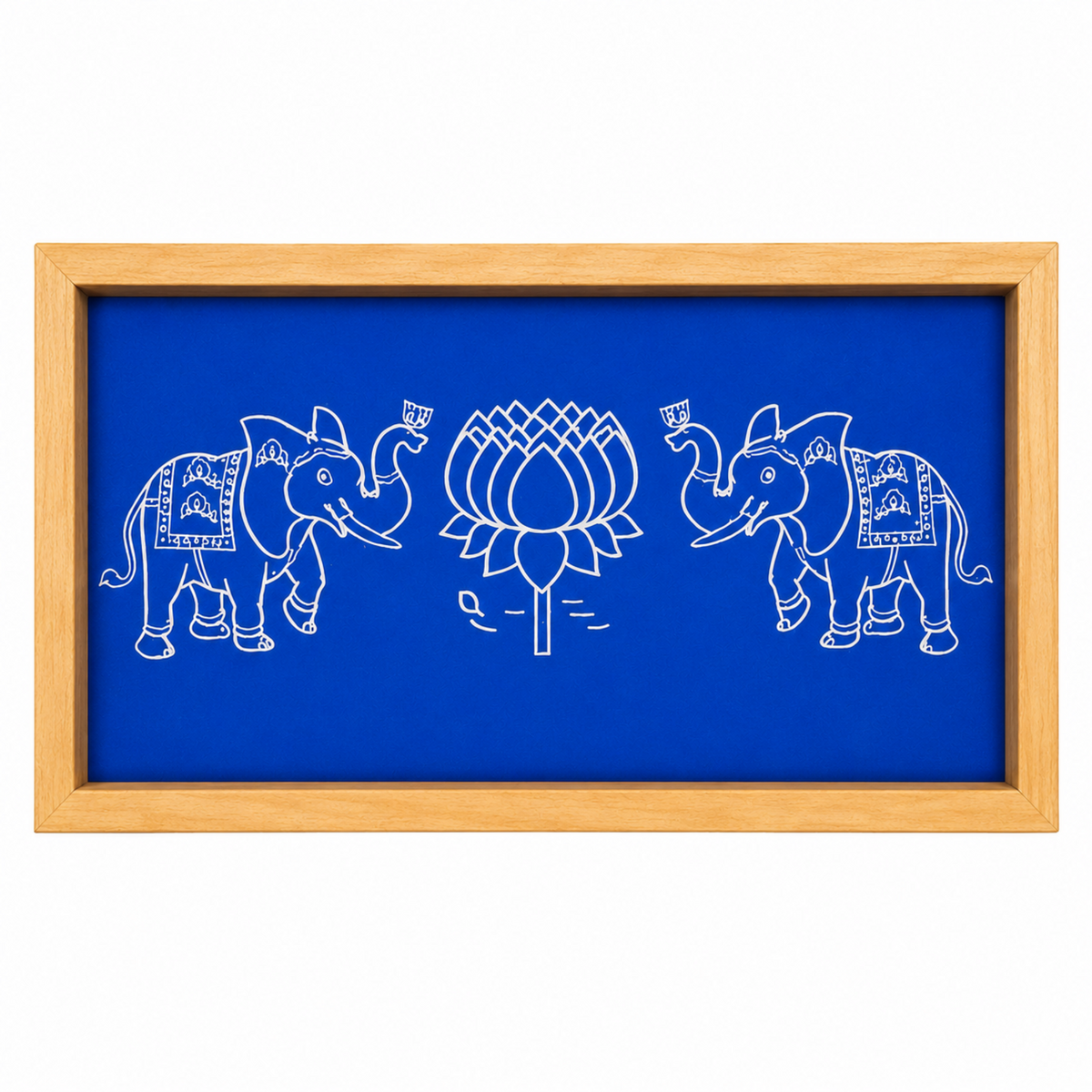 Rangly Elephant with Lotus Rangoli Stencil Wooden, 1 Piece (9x5 Inches)