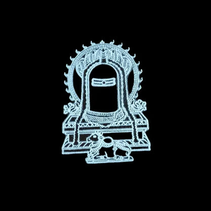 Rangly  Shivling with Nandi Rangoli Stencil Wooden  5x5 Inches  Pack of 1 Piece