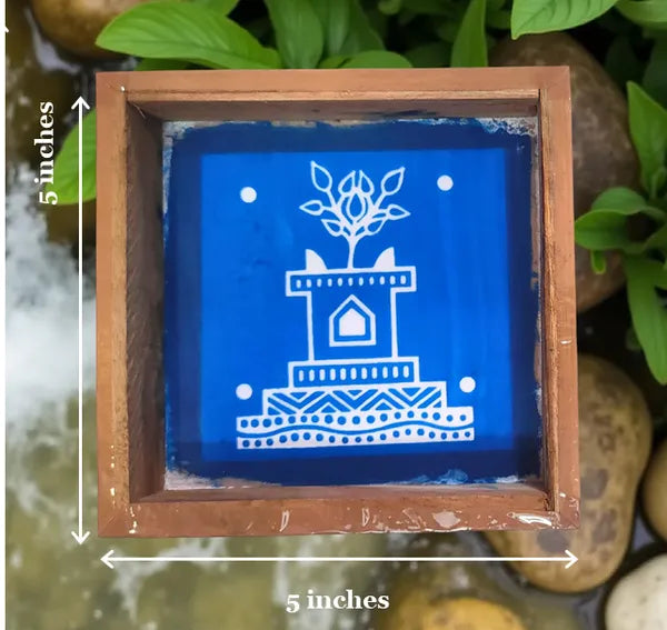 Rangly Thulasi Madam Rangoli Stencil Wooden  5x5 Inches  Pack of 1 Piece