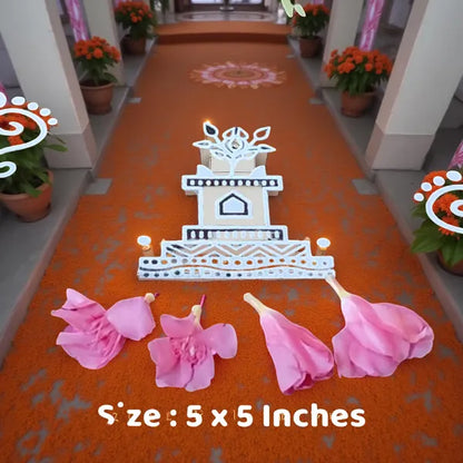 Rangly Thulasi Madam Rangoli Stencil Wooden  5x5 Inches  Pack of 1 Piece