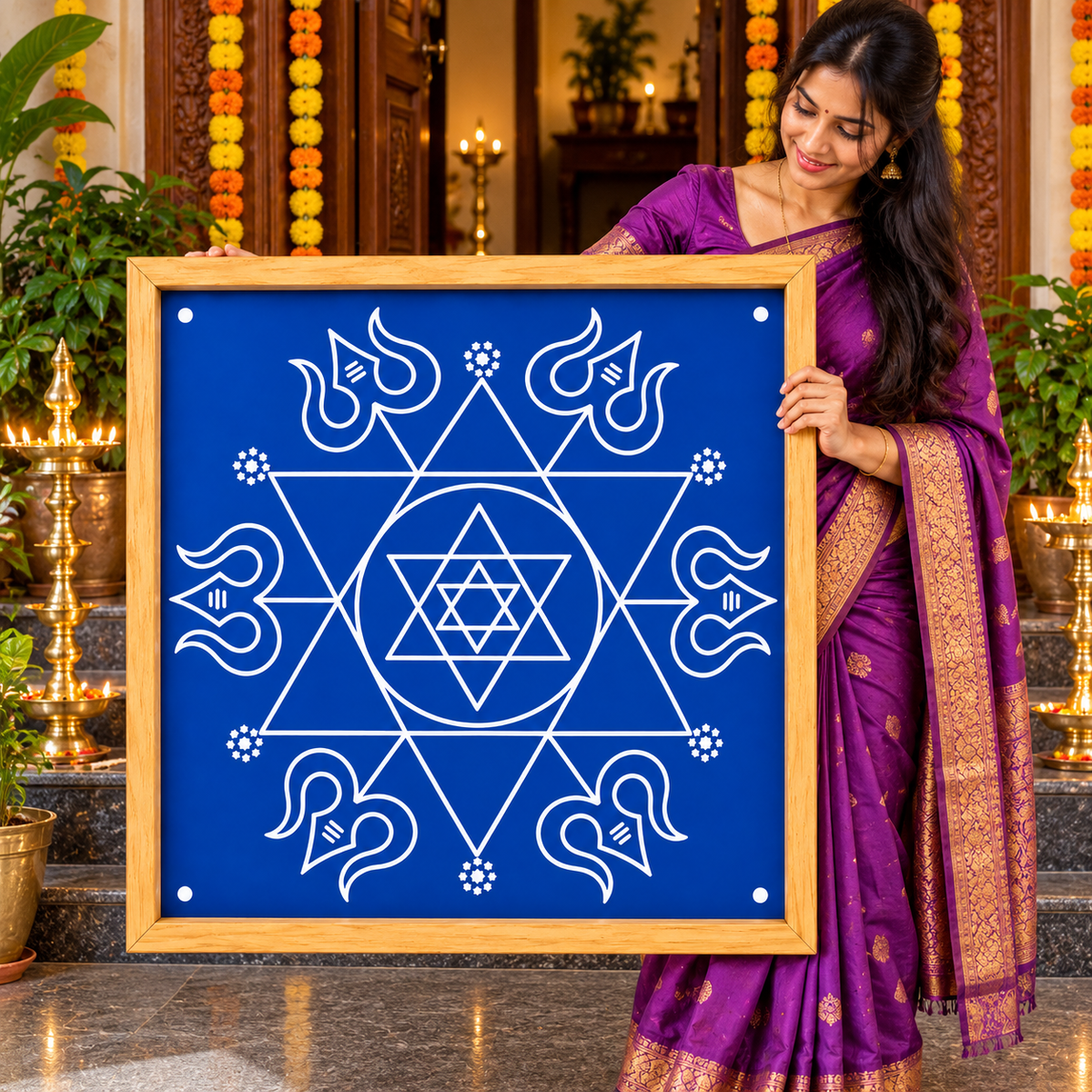 నవగ్రహ యంత్ర కొలమ్ స్టెన్సిల్ మోడల్ 2 కఠినమైన 1 ముక్క ప్యాక్