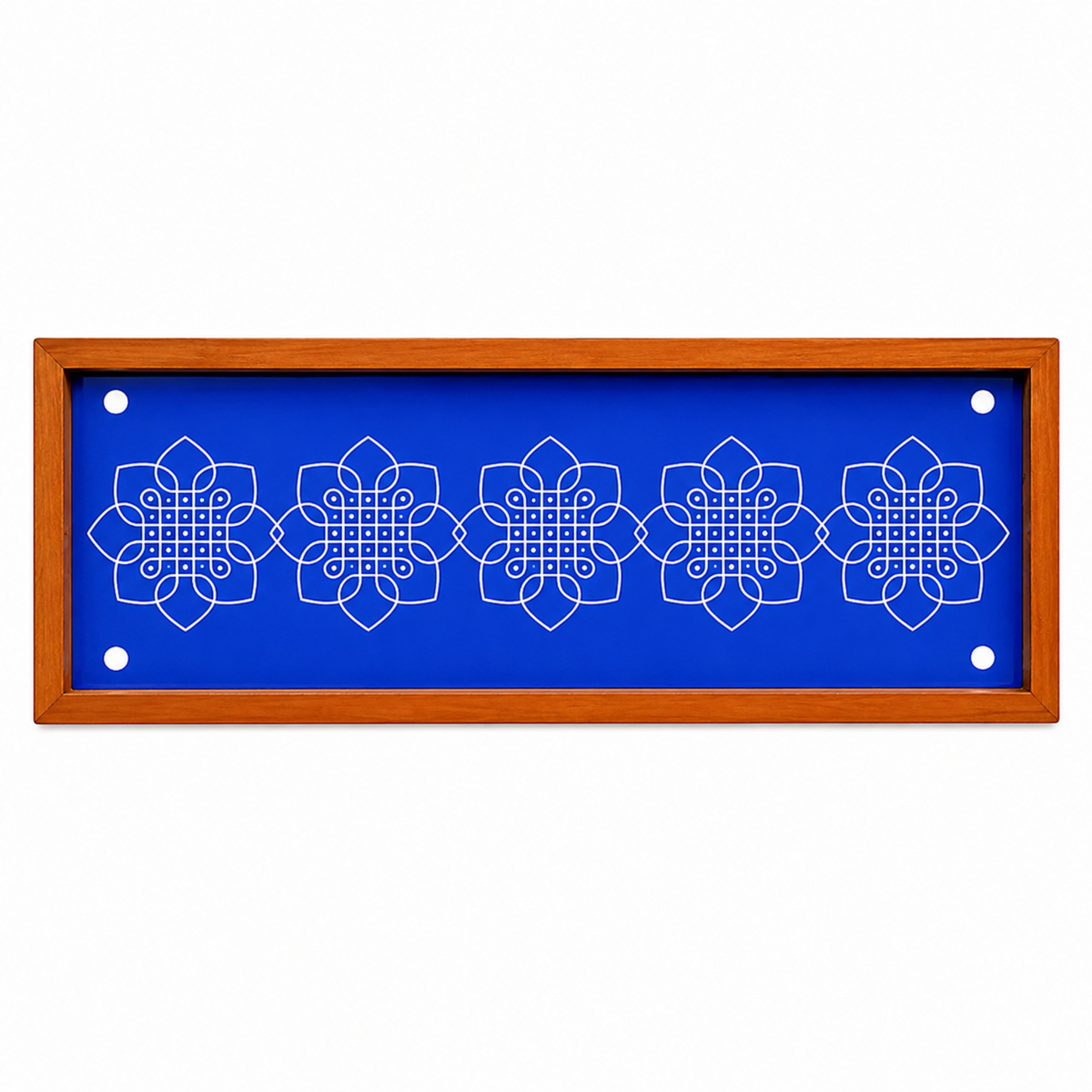 Rangly Flower Kambi Kolam Border Rangoli Stencil Wooden 17 * 5 inches Pack of 1 Piece