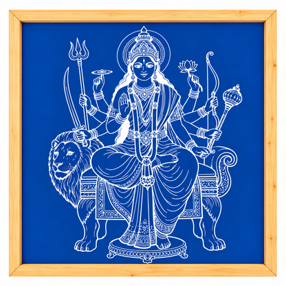 Mata Durga Kolam Stencil Y51 : Divine Power & Protection