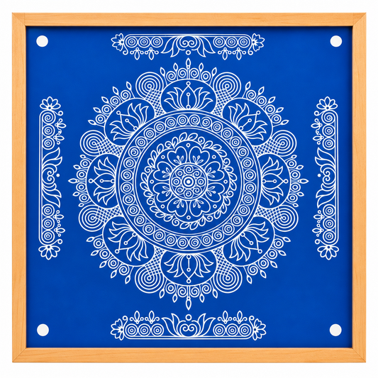 Freehand Lotus Kolam Stencil Board – Traditional Floral Rangoli Design for Pooja & Festivals