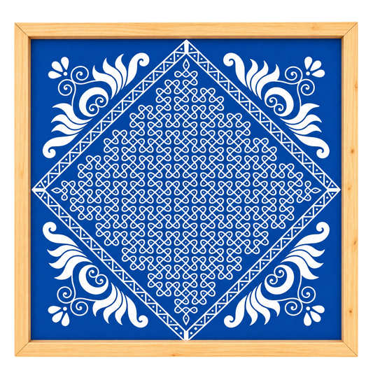 WJ4013 : Biggest Chaitanya Kambi Kolam Stencil : 40 Inch