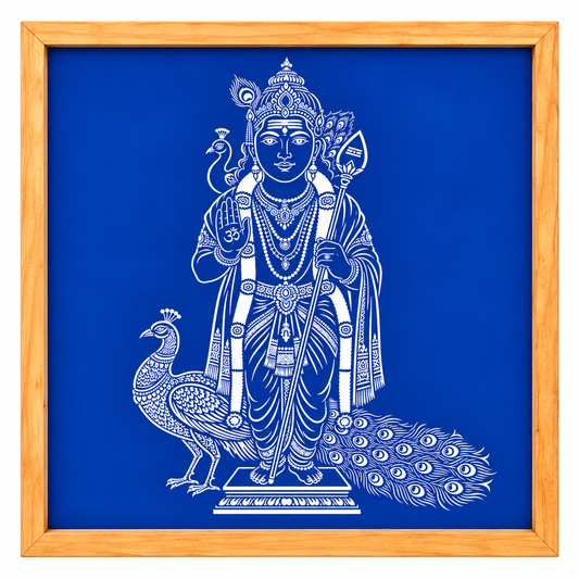 God Murugan Kolam Stencil Y48 : Divine Protection & Valor