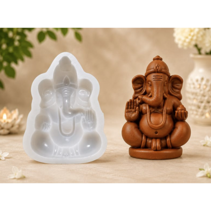 Hindu God Ganesha Festivel Idol Sculpture Decoration Worship ART and Craft Silicone Moulds