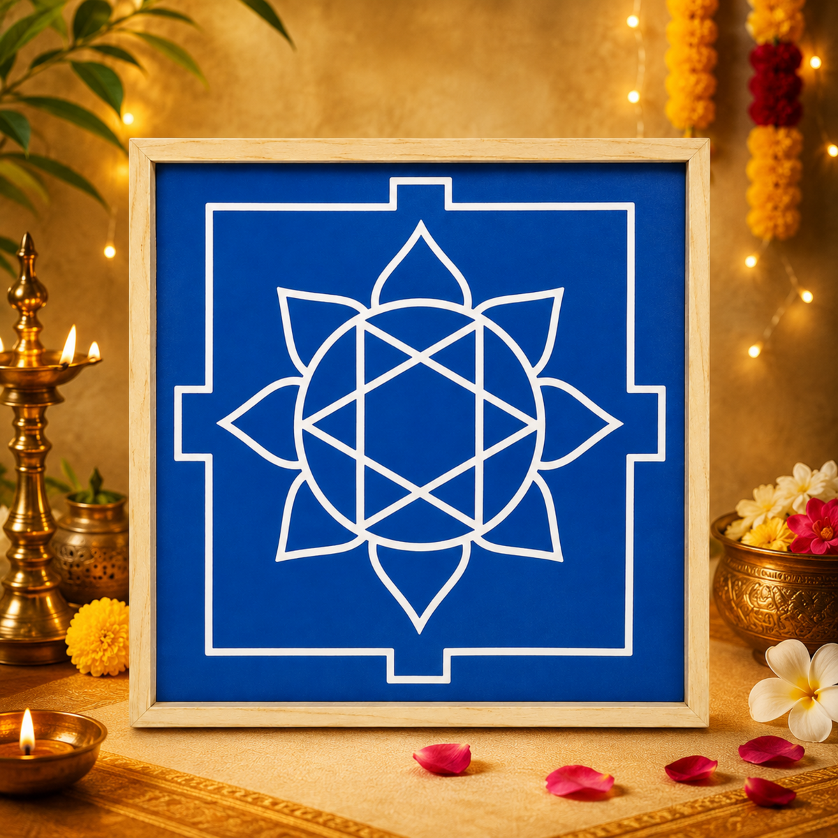 Rangly Ganesh Mandala Yantra Rangoli Design Stencil Wooden 25x25 Inches Pack of 1 piece