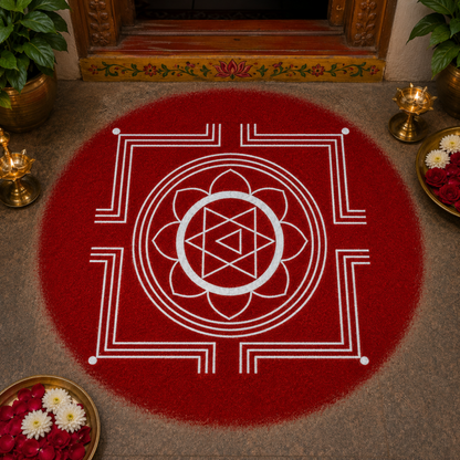 Rangly Ganesh Mandala Yantra Rangoli Stencil Wooden 12x12 Inches Pack of 1 piece