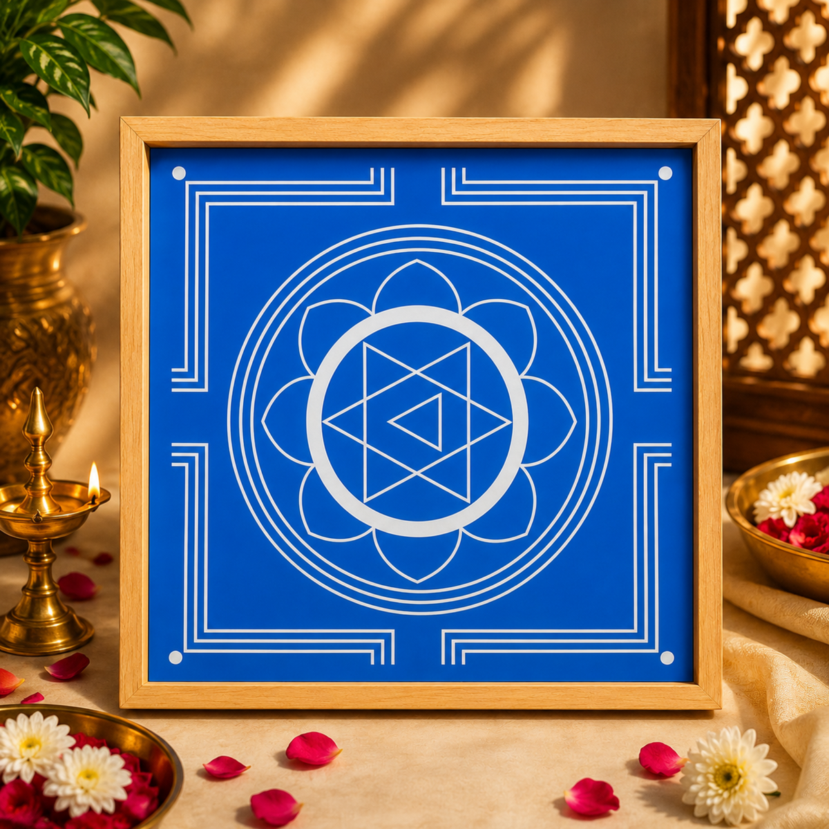 Rangly Ganesh Mandala Yantra Rangoli Stencil Wooden 12x12 Inches Pack of 1 piece