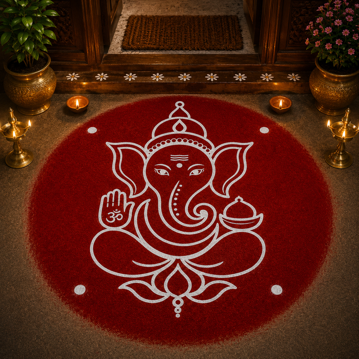 Ganesh Rangoli Model 4 Rangoli wooden Stencil