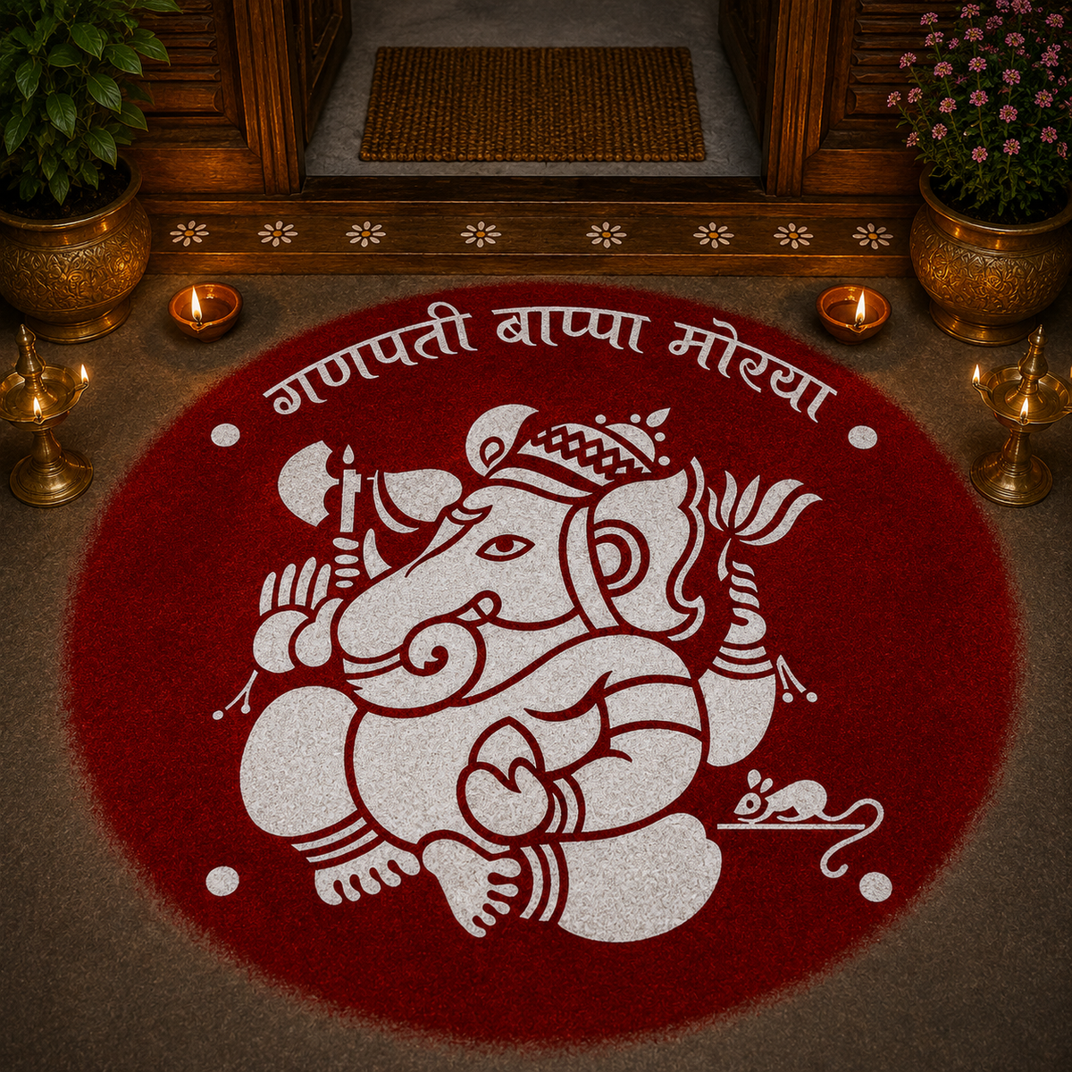 Ganesh Rangoli Model 5  Rangoli wooden Stencil