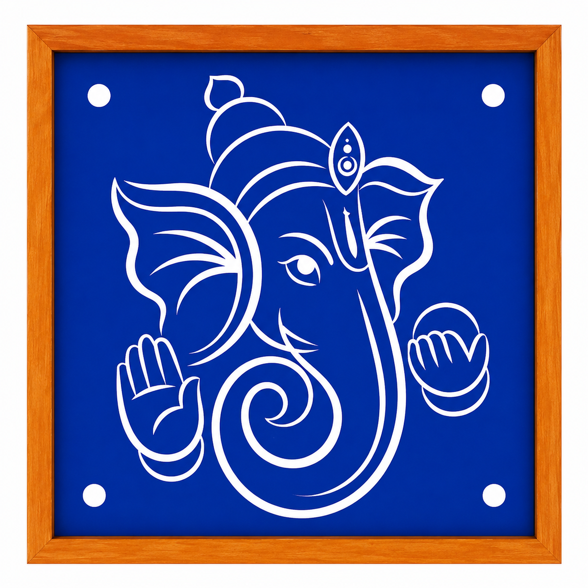 Portrait Ganesha Face Kolam Stencil - Elegant Divine Expression