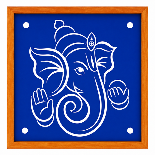 Portrait Ganesha Face Kolam Stencil - Elegant Divine Expression