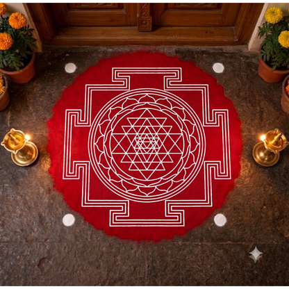Shri Tripura Sundari Shodashi Yantra  Rangoli wooden Stencil -Elevate Your Spiritual Space