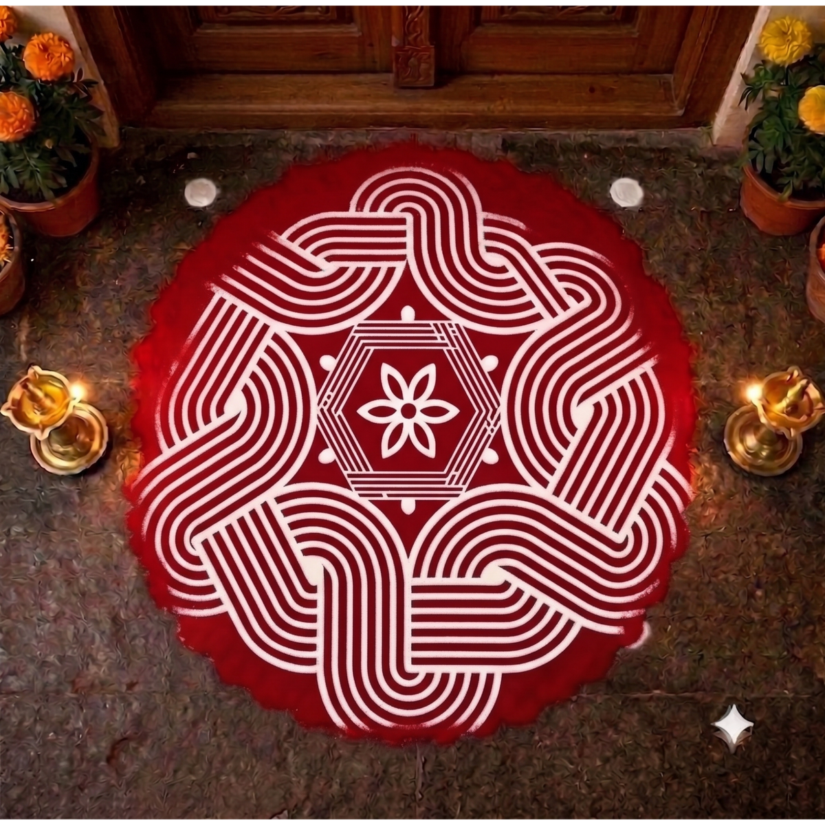 Rangly Big Free Hand Kolam Pack of 1 piece - WJ3005