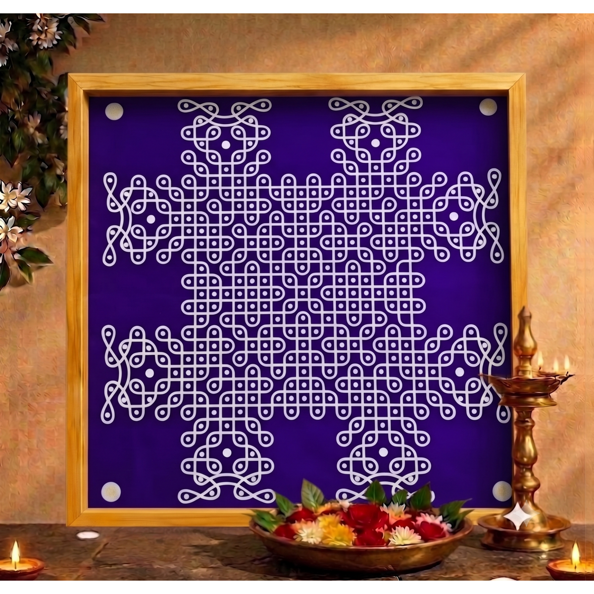 Rangly  Royal Classic Sikku Big Kolam Stencil  Pack of 1 piece - WJ2415