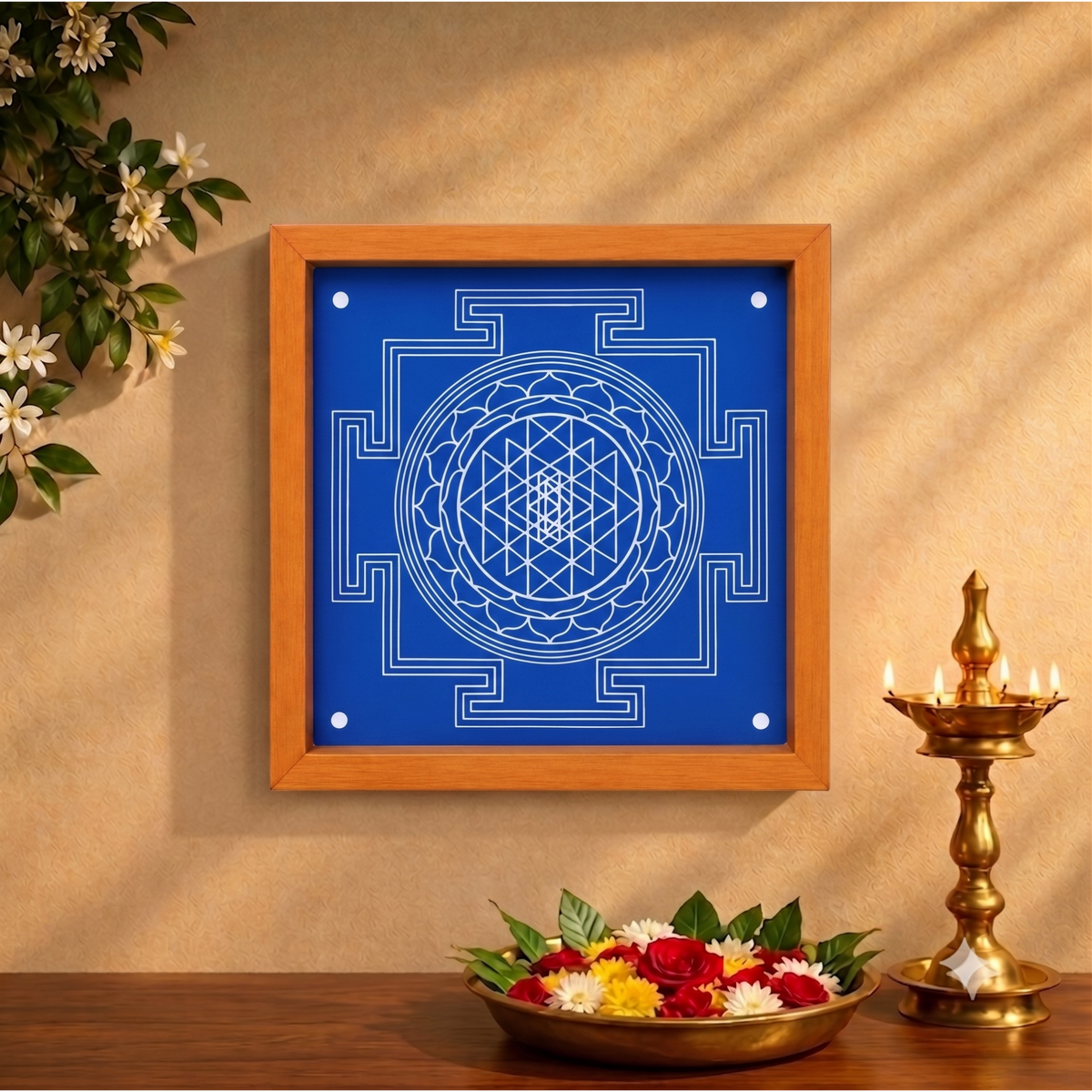 Shri Tripura Sundari Shodashi Yantra  Rangoli wooden Stencil -Elevate Your Spiritual Space