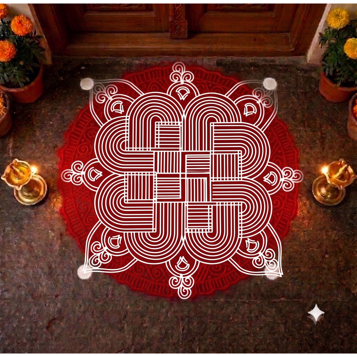 Rangly Big Padi Kolam Pack of 1 piece - WJ3004