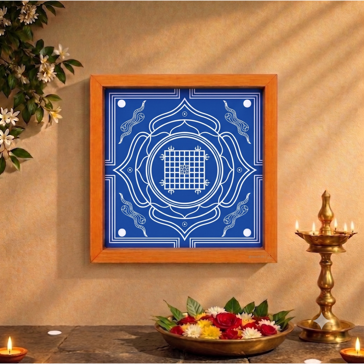 Rangly Vasthu Yantra Rangoli wooden Stencil -Elevate Your Spiritual Space