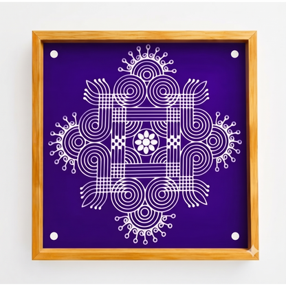 Rangly Wooden Square Rangoli  Pack of 1 piece - W206